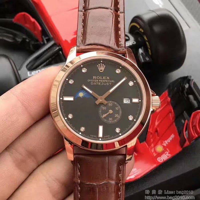 ROLEX勞力士 2019鼎力推薦 最新款勞力士 月相系列 九字位日月星辰功能 三度防水性能 透底 男士腕表  wssb4983